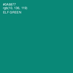 #0A8877 - Elf Green Color Image