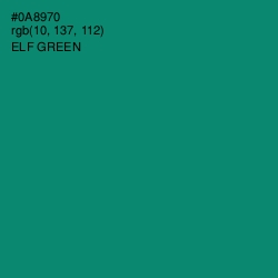 #0A8970 - Elf Green Color Image