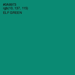 #0A8973 - Elf Green Color Image