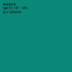 #0A8978 - Elf Green Color Image