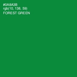 #0A8A3B - Forest Green Color Image