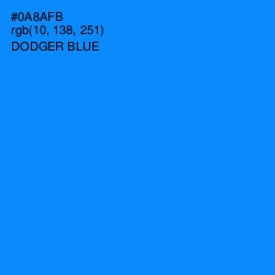 #0A8AFB - Dodger Blue Color Image