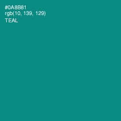 #0A8B81 - Teal Color Image