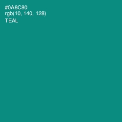 #0A8C80 - Teal Color Image