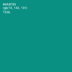 #0A8F83 - Teal Color Image