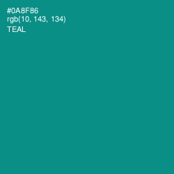 #0A8F86 - Teal Color Image