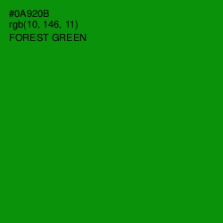 #0A920B - Forest Green Color Image