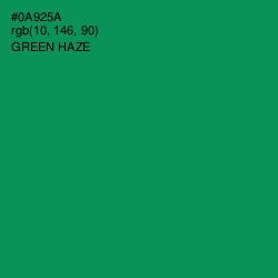 #0A925A - Green Haze Color Image