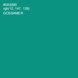 #0A9380 - Gossamer Color Image
