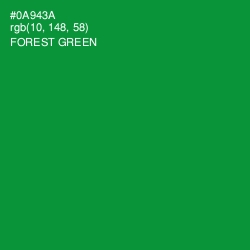 #0A943A - Forest Green Color Image