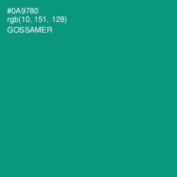 #0A9780 - Gossamer Color Image