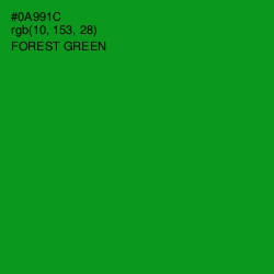 #0A991C - Forest Green Color Image