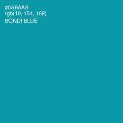 #0A9AA8 - Bondi Blue Color Image