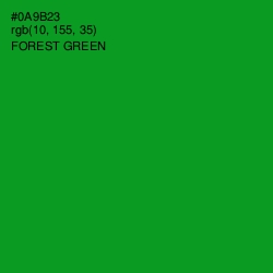 #0A9B23 - Forest Green Color Image