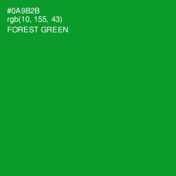 #0A9B2B - Forest Green Color Image