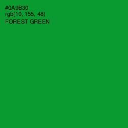 #0A9B30 - Forest Green Color Image