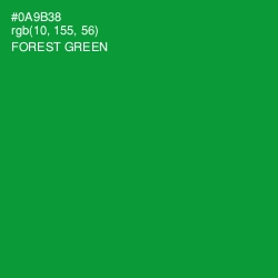 #0A9B38 - Forest Green Color Image