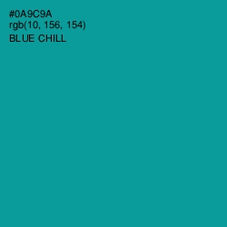 #0A9C9A - Blue Chill Color Image