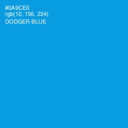 #0A9CE0 - Dodger Blue Color Image