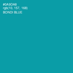 #0A9DA8 - Bondi Blue Color Image