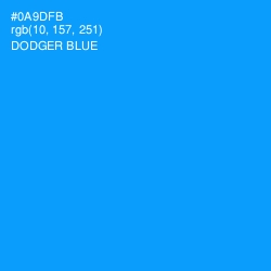 #0A9DFB - Dodger Blue Color Image