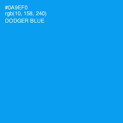 #0A9EF0 - Dodger Blue Color Image