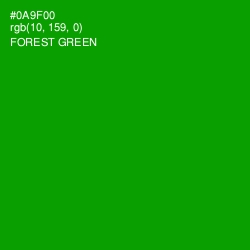 #0A9F00 - Forest Green Color Image