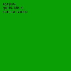 #0A9F04 - Forest Green Color Image