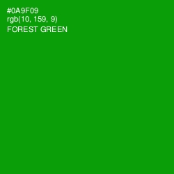 #0A9F09 - Forest Green Color Image