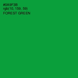 #0A9F3B - Forest Green Color Image