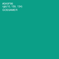 #0A9F86 - Gossamer Color Image