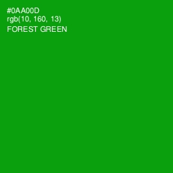 #0AA00D - Forest Green Color Image