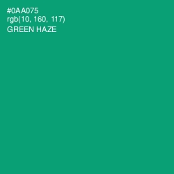 #0AA075 - Green Haze Color Image