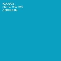 #0AA0C2 - Cerulean Color Image