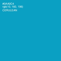 #0AA0C4 - Cerulean Color Image