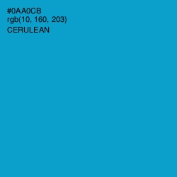 #0AA0CB - Cerulean Color Image