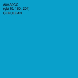 #0AA0CC - Cerulean Color Image