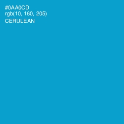 #0AA0CD - Cerulean Color Image