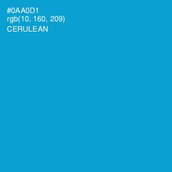 #0AA0D1 - Cerulean Color Image