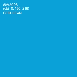 #0AA0D8 - Cerulean Color Image