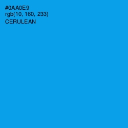 #0AA0E9 - Cerulean Color Image