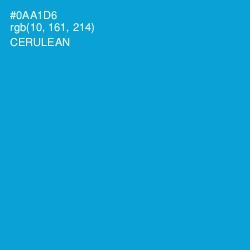 #0AA1D6 - Cerulean Color Image