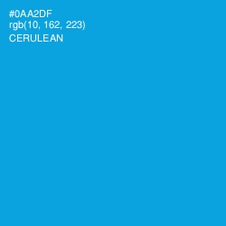 #0AA2DF - Cerulean Color Image