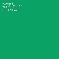 #0AA365 - Green Haze Color Image