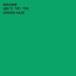 #0AA368 - Green Haze Color Image