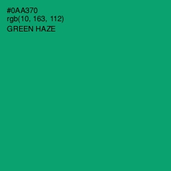 #0AA370 - Green Haze Color Image