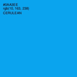 #0AA3EE - Cerulean Color Image