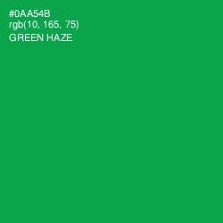 #0AA54B - Green Haze Color Image
