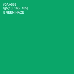 #0AA569 - Green Haze Color Image