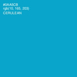 #0AA5CB - Cerulean Color Image